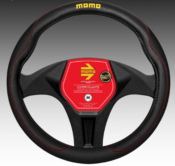 MOMO steering wheel cover SWC COMFORT microfiber Black -RED STC - M